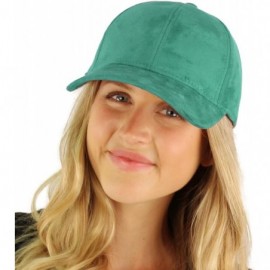 Baseball Caps Everyday Faux Suede 6 Panel Solid Suede Baseball Adjustable Cap Hat - Teal - CU17YT2AQ7G $12.03