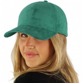 Baseball Caps Everyday Faux Suede 6 Panel Solid Suede Baseball Adjustable Cap Hat - Teal - CU17YT2AQ7G $12.03