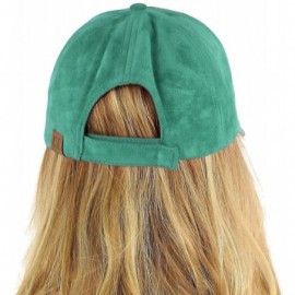 Baseball Caps Everyday Faux Suede 6 Panel Solid Suede Baseball Adjustable Cap Hat - Teal - CU17YT2AQ7G $12.03