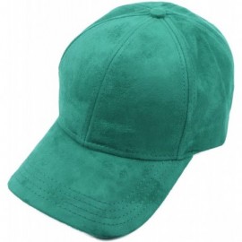 Baseball Caps Everyday Faux Suede 6 Panel Solid Suede Baseball Adjustable Cap Hat - Teal - CU17YT2AQ7G $12.03