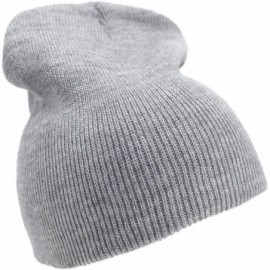 Skullies & Beanies Solid Color Short Winter Beanie Hat Knit Cap 12 Pack - Heather Grey - C018H6RG85W $24.71