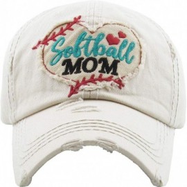 Baseball Caps The Original Southern Western Womens Hats Collection Vintage Distressed Dad HAt - Softball Mom - Stone - C618O4...