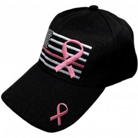 Baseball Caps Embroidered Pink Lives Matter Breast Cancer Awareness Pink Ribbon Adjustable Baseball Hat/Cap - Black - CQ18ZM9...