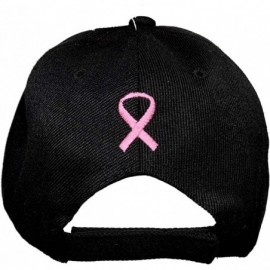 Baseball Caps Embroidered Pink Lives Matter Breast Cancer Awareness Pink Ribbon Adjustable Baseball Hat/Cap - Black - CQ18ZM9...