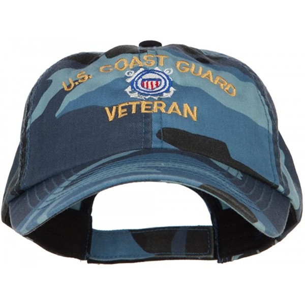 Baseball Caps US Coast Guard Veteran Military Embroidered Enzyme Camo Cap - Sky - CV18CGLHXKI $28.66