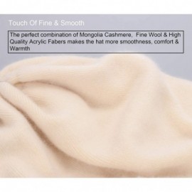 Skullies & Beanies Colors Slouchy Cashmere Raccoon Stocking - Beige Pom - CO19244UNHE $33.49