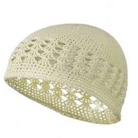 Skullies & Beanies Cotton Kufi Cap Cream - Cream - CM11IATIP2J $10.05