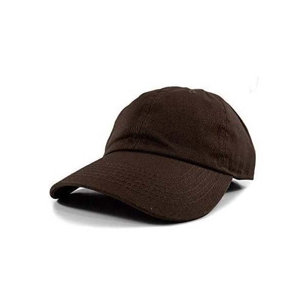 Baseball Caps Polo Style Baseball Cap Ball Dad Hat Adjustable Plain Solid Washed Mens Womens Cotton - Brown - CY18WDC2O27 $9.02