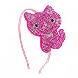 Headbands Girls Womens Crystal Party Headband (Pink Cat) - CZ18TN3AG7S $23.92