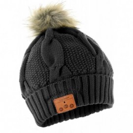 Skullies & Beanies Wireless Bluetooth Beanie Pom Pom - Black - C812N9MHJN1 $29.87