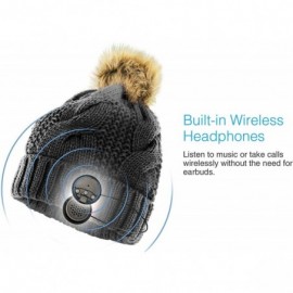 Skullies & Beanies Wireless Bluetooth Beanie Pom Pom - Black - C812N9MHJN1 $29.87