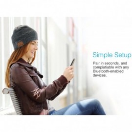 Skullies & Beanies Wireless Bluetooth Beanie Pom Pom - Black - C812N9MHJN1 $29.87