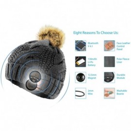 Skullies & Beanies Wireless Bluetooth Beanie Pom Pom - Black - C812N9MHJN1 $29.87