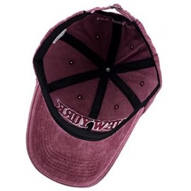 Baseball Caps New York Hat Baseball Washed - Vintage Cotton Strapback Baseball Dad Hat - Burgundy - CD18NIUO9R6 $7.43