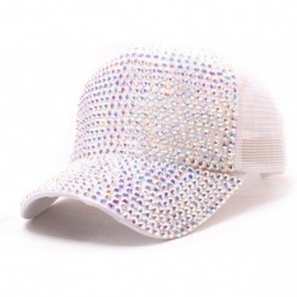 Baseball Caps Unisex Net Hat Rhinestone Baseball Cap Diamond Hat Mesh Breathable Cap Point Drill Hat - Multicolor - CS18UZDEN...