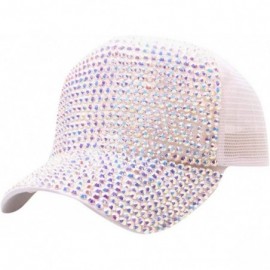 Baseball Caps Unisex Net Hat Rhinestone Baseball Cap Diamond Hat Mesh Breathable Cap Point Drill Hat - Multicolor - CS18UZDEN...