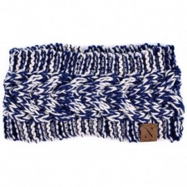 Cold Weather Headbands Winter Ear Bands for Women - Knit & Fleece Lined Head Band Styles - Navy Speckled - CO18A7SX08K $10.33