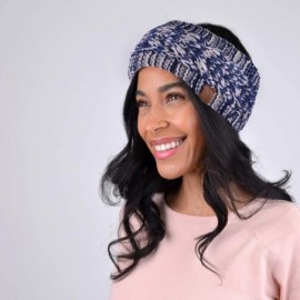 Cold Weather Headbands Winter Ear Bands for Women - Knit & Fleece Lined Head Band Styles - Navy Speckled - CO18A7SX08K $10.33