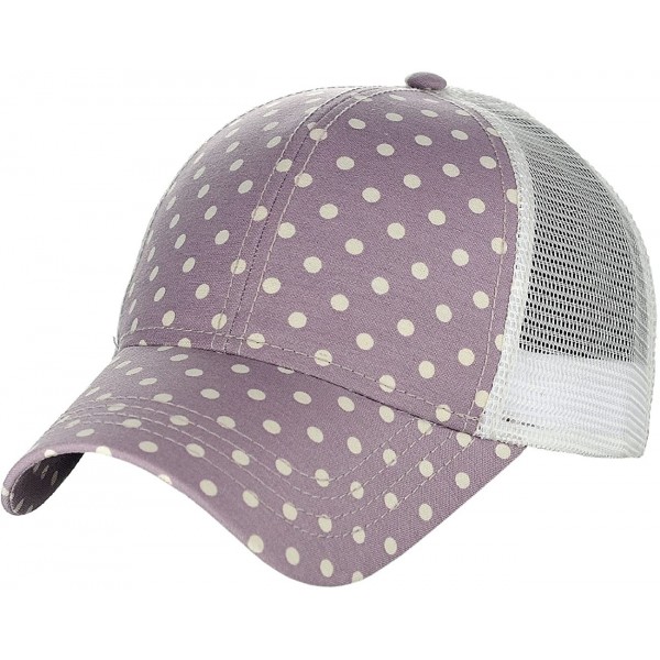 Baseball Caps Printed Polka Dotted Pattern Adjustable Mesh Trucker Baseball Cap - Purple - CX18C6S4OLE $12.72