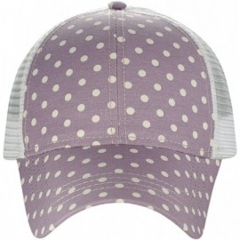 Baseball Caps Printed Polka Dotted Pattern Adjustable Mesh Trucker Baseball Cap - Purple - CX18C6S4OLE $12.72