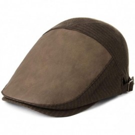 Newsboy Caps 2019 New Mens Winter Wool Newsboy Cap Adjustable Cold Weather Flat Cap Soft Lined - 99709_brown - C518L94M35R $1...