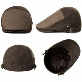 Newsboy Caps 2019 New Mens Winter Wool Newsboy Cap Adjustable Cold Weather Flat Cap Soft Lined - 99709_brown - C518L94M35R $1...