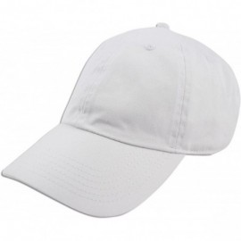 Baseball Caps Cotton Classic Dad Hat Adjustable Plain Cap Polo Style Low Profile Unstructured 1400 - White - CU12OCZL9C7 $11.14