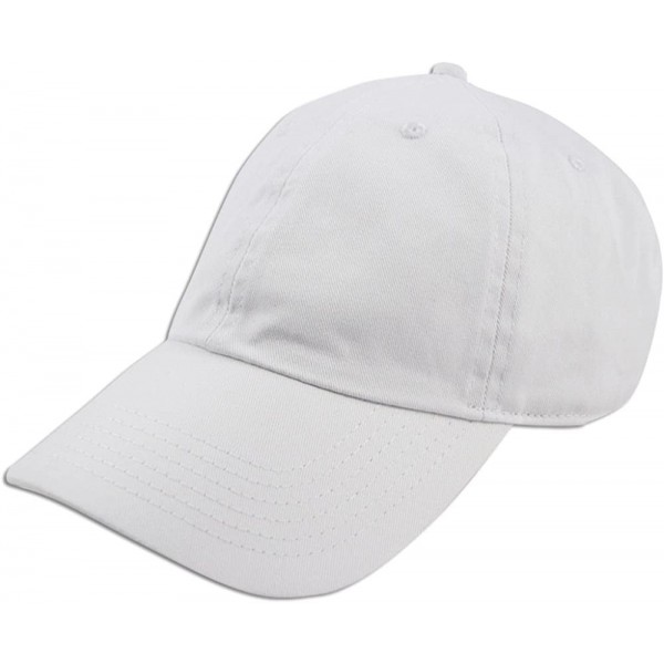 Baseball Caps Cotton Classic Dad Hat Adjustable Plain Cap Polo Style Low Profile Unstructured 1400 - White - CU12OCZL9C7 $11.14