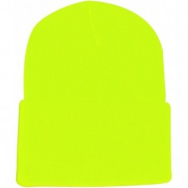 Skullies & Beanies Knit Watch Cap with Cuff - Yellow - CK11CH8F573 $10.04