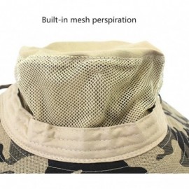 Sun Hats Outdoor Sun Hats with Wind Lanyard Bucket Hat Fishing Cap Boonie for Men/Women/Kids - Khaki Camouflage - CI17YLSY2U0...