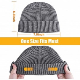 Skullies & Beanies Wool Winter Knit Cuff Short Fisherman Beanie Hats for Men Women - Red - CB1943SXOQ5 $12.26