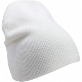 Skullies & Beanies Solid Color Short Winter Beanie Hat Knit Cap 12 Pack - White - CJ18H6QHY6W $27.57