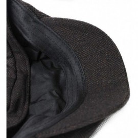 Newsboy Caps Mens Vintage Style Cloth Cap Hat Twill Cabbie/Hunting Hat Newsboy Beret Cap - Brown - C5188I0ZL4X $9.82