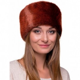 Bomber Hats Women's Fur Hat Russian Cossack Made of Faux Rabbit Fur - Ginger - CN187Y6NN82 $13.02