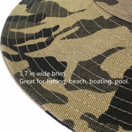 Sun Hats Outdoor Sun Hats with Wind Lanyard Bucket Hat Fishing Cap Boonie for Men/Women/Kids - Khaki Camouflage - CI17YLSY2U0...