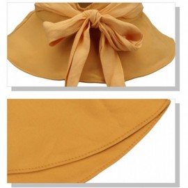 Sun Hats Summer Cotton Sun Hat Visor Women Girls Fishing Cap Floppy Beach Sun Hat Cycling with Ponytail Bowknot - Yellow - CW...