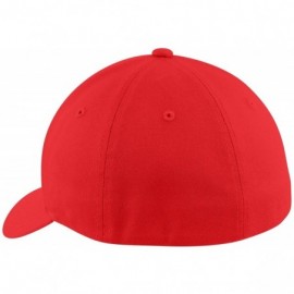 Baseball Caps Flexfit Cotton Twill Cap. C813 - True Red - CC183M4E5RR $12.05