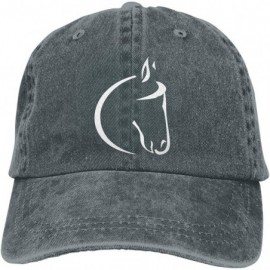 Baseball Caps Womens Denim Hat White Horse Lovers Baseball Caps Adjustable - Deep Heather - CA196YY8R6X $9.11