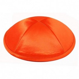 Skullies & Beanies Deluxe Satin Kippot Single or Bulk Optional Custom Imprinting for Any Event - Orange - CC11X93Y6XT $8.78