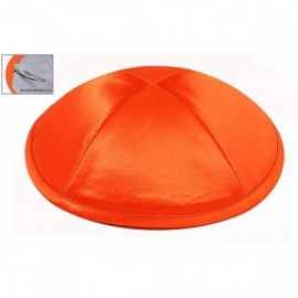 Skullies & Beanies Deluxe Satin Kippot Single or Bulk Optional Custom Imprinting for Any Event - Orange - CC11X93Y6XT $8.78