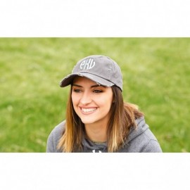 Baseball Caps Monogrammed Distressed Trucker Hats Baseball Caps for Women - Unique Holiday for Women - Light Olive - CC18KGSU...