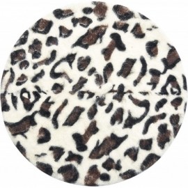 Berets Womens Warm French Beret Hat Leopard Print Beret Cap - White - CB18678ZSQH $15.24