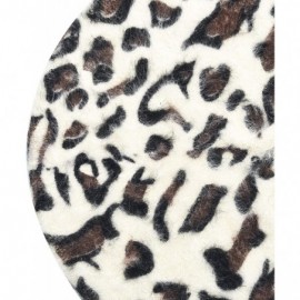 Berets Womens Warm French Beret Hat Leopard Print Beret Cap - White - CB18678ZSQH $15.24