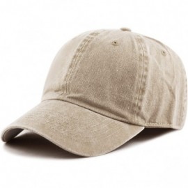 Baseball Caps 100% Cotton Pigment Dyed Low Profile Dad Hat Six Panel Cap - 1. Khaki - C6189A27QSZ $8.93