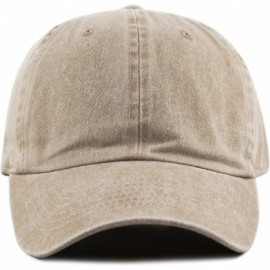 Baseball Caps 100% Cotton Pigment Dyed Low Profile Dad Hat Six Panel Cap - 1. Khaki - C6189A27QSZ $8.93