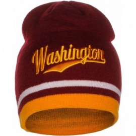 Skullies & Beanies USA Sports City State Cuffless Beanie Knit Hat Cap - Washington Burgundy/Gold - C112O9Z5OO7 $8.74