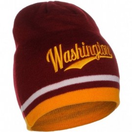 Skullies & Beanies USA Sports City State Cuffless Beanie Knit Hat Cap - Washington Burgundy/Gold - C112O9Z5OO7 $8.74