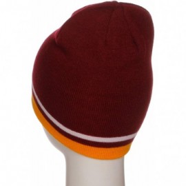 Skullies & Beanies USA Sports City State Cuffless Beanie Knit Hat Cap - Washington Burgundy/Gold - C112O9Z5OO7 $8.74