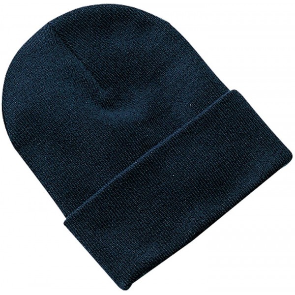 Skullies & Beanies Port & Company Men's Knit Cap - Navy - CN11459RSRR $8.46