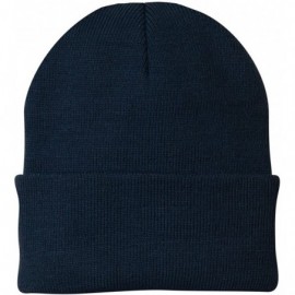 Skullies & Beanies Port & Company Men's Knit Cap - Navy - CN11459RSRR $8.46